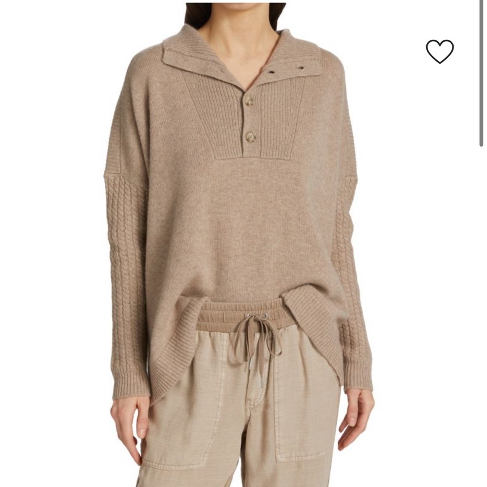 Splendid Nora Cashmere Sweater in Heather Toast